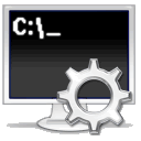 Icon eines Computerbildschirms mit Zahnrad