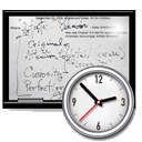 Icon einer Tafel mit Uhr
