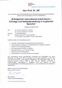 Erfolgreich international präsentieren - Vorträge und Selbstdarstellung in englischer Sprache