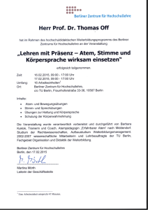 Lehren mit Präsenz - Atem, Stimme und Körpersprache wirksam einsetzen